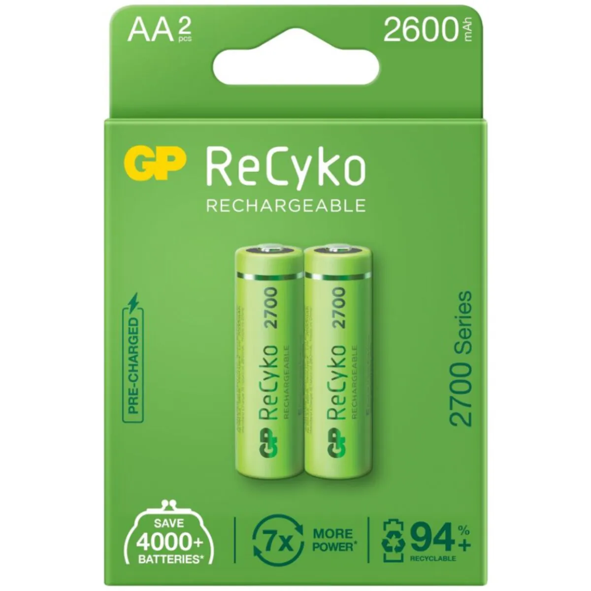 Batterie Ricaricabili GP ReCyko 2700 Series LR6 2600 mAh 1,2 V AA