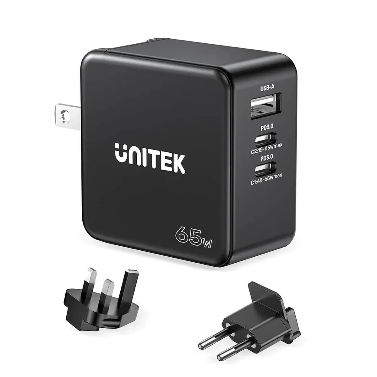 Caricabatterie da Parete Unitek P1117B Nero 65 W (1 Unità)