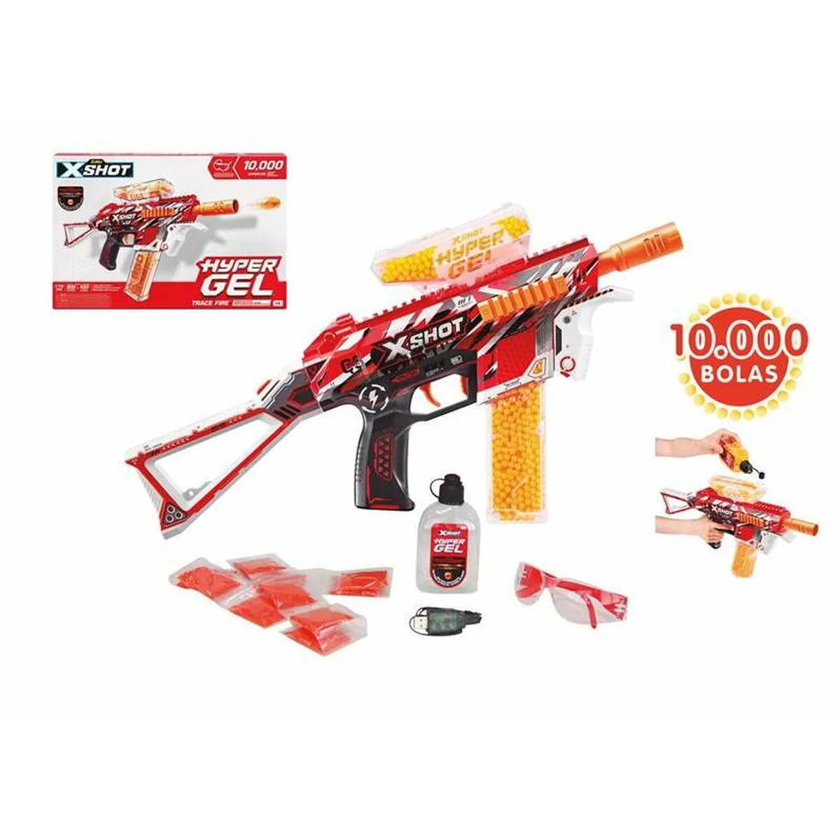 Pistola a Piombini X-Shot HyperGel Medium Blaster Elettrica 42 x 19 x 5 cm