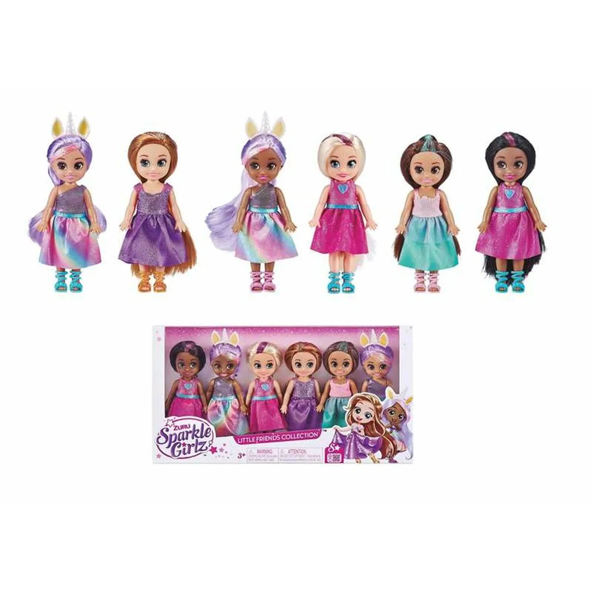 Set di Bambole Sparkle Girlz 6 Pezzi 12 cm Principessa