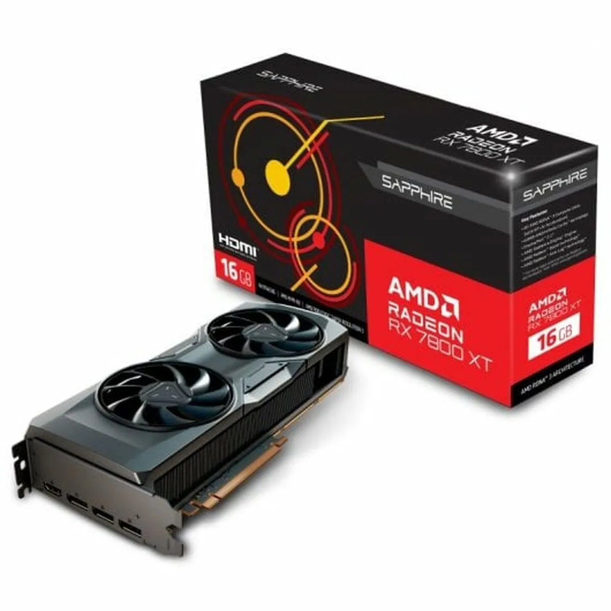 Scheda Grafica Sapphire RX 7800 XT AMD AMD RADEON RX 7800 XT 16 GB RAM GDDR6