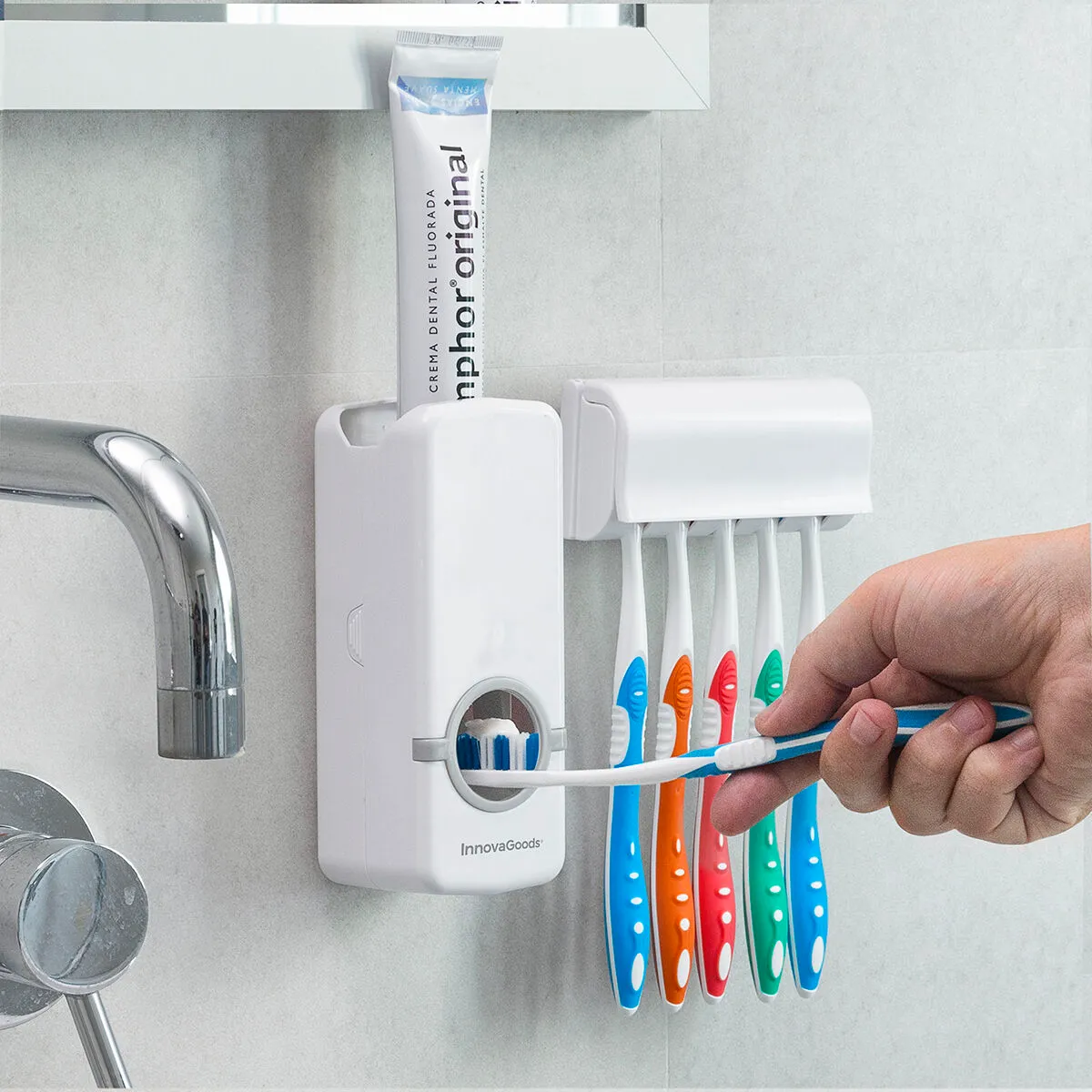 Dispenser di Dentifricio con Portaspazzolino Diseeth InnovaGoods