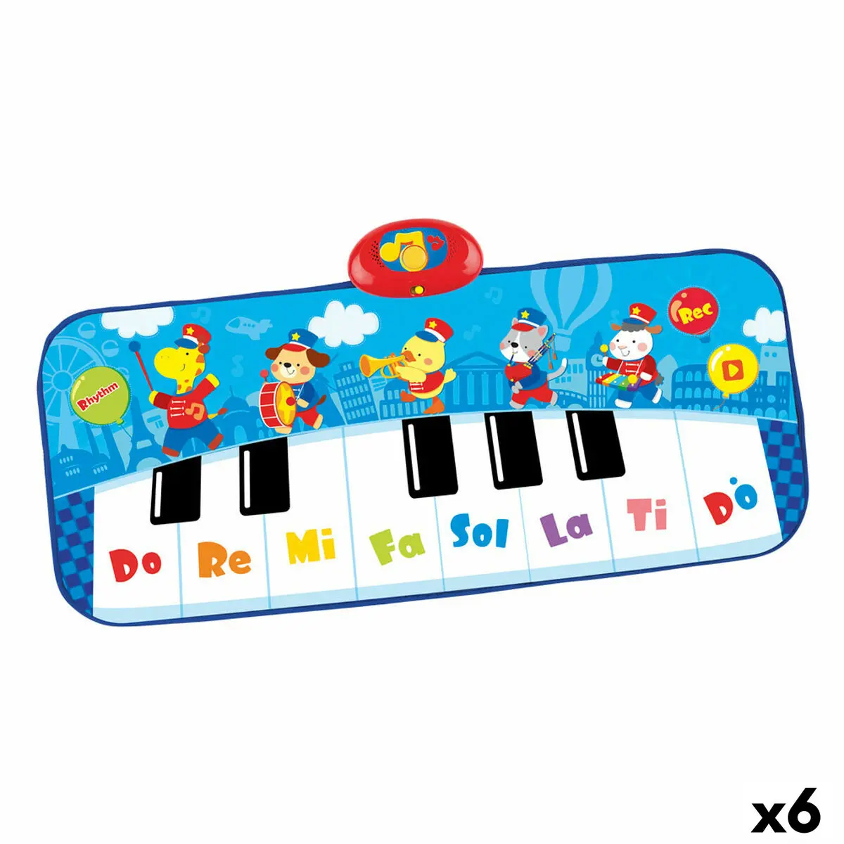 Pianoforte giocattolo Winfun 90 x 0,5 x 38 cm Azzurro animali (6 Unità)