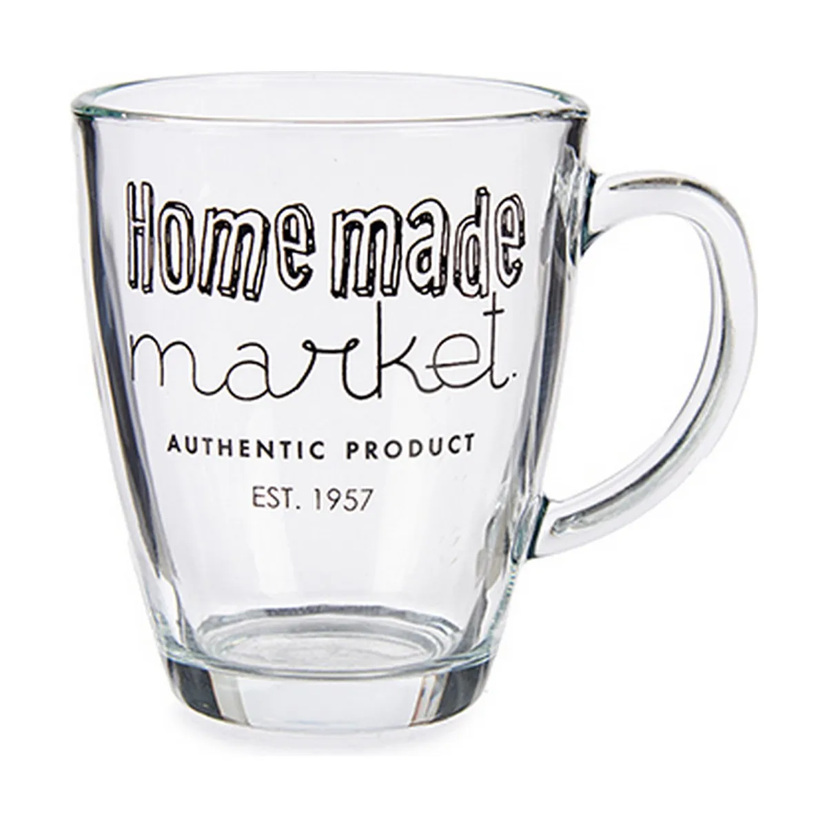 Tazza Mug Market Trasparente Vetro (320 ml) (6 Unità)