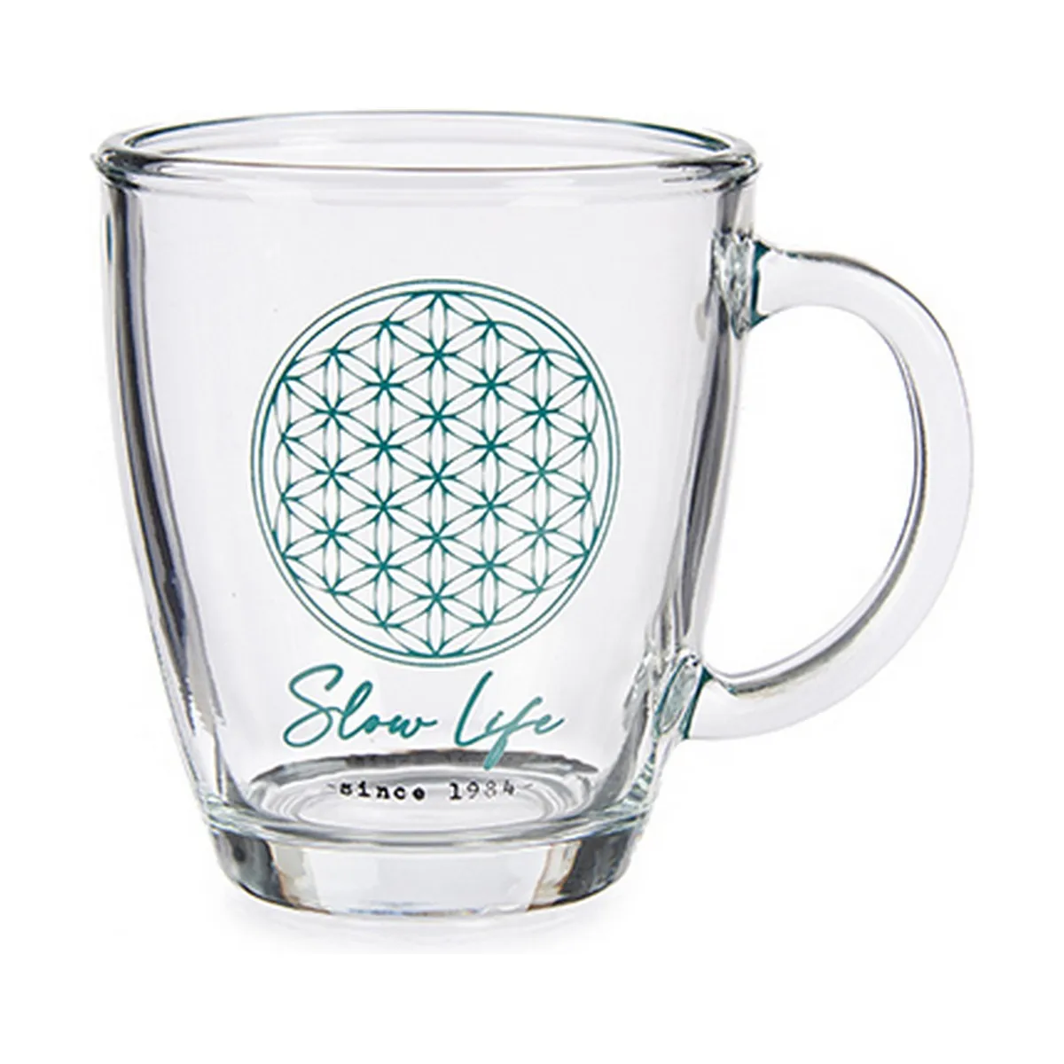 Tazza Mug Slow Life Trasparente Vetro (320 ml) (6 Unità)