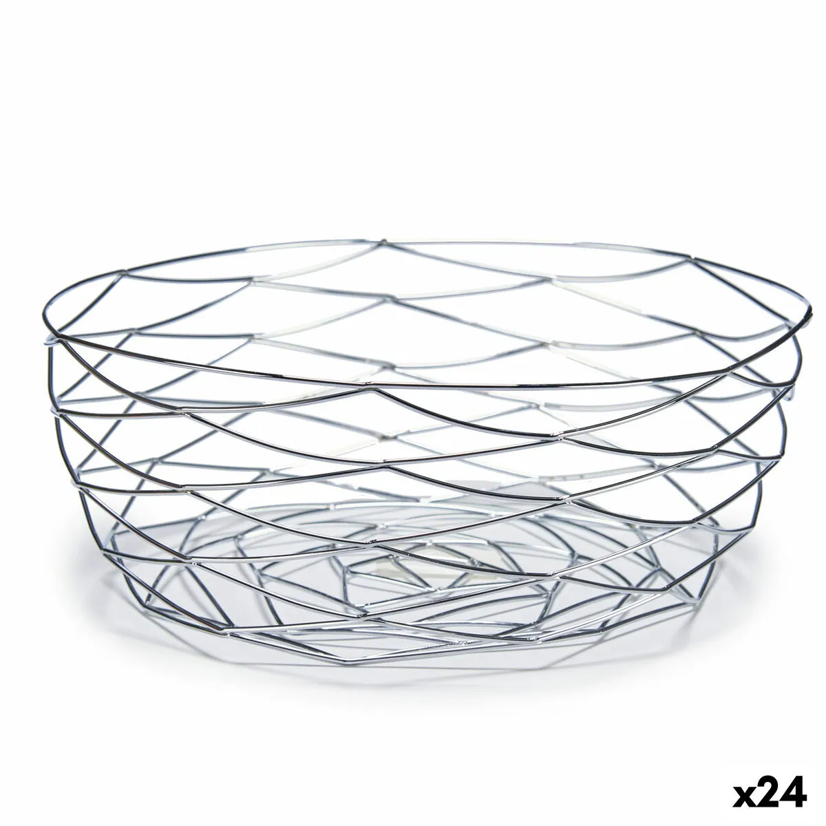 Portafrutta Argentato Metallo 27 x 11 x 27 cm (24 Unità)