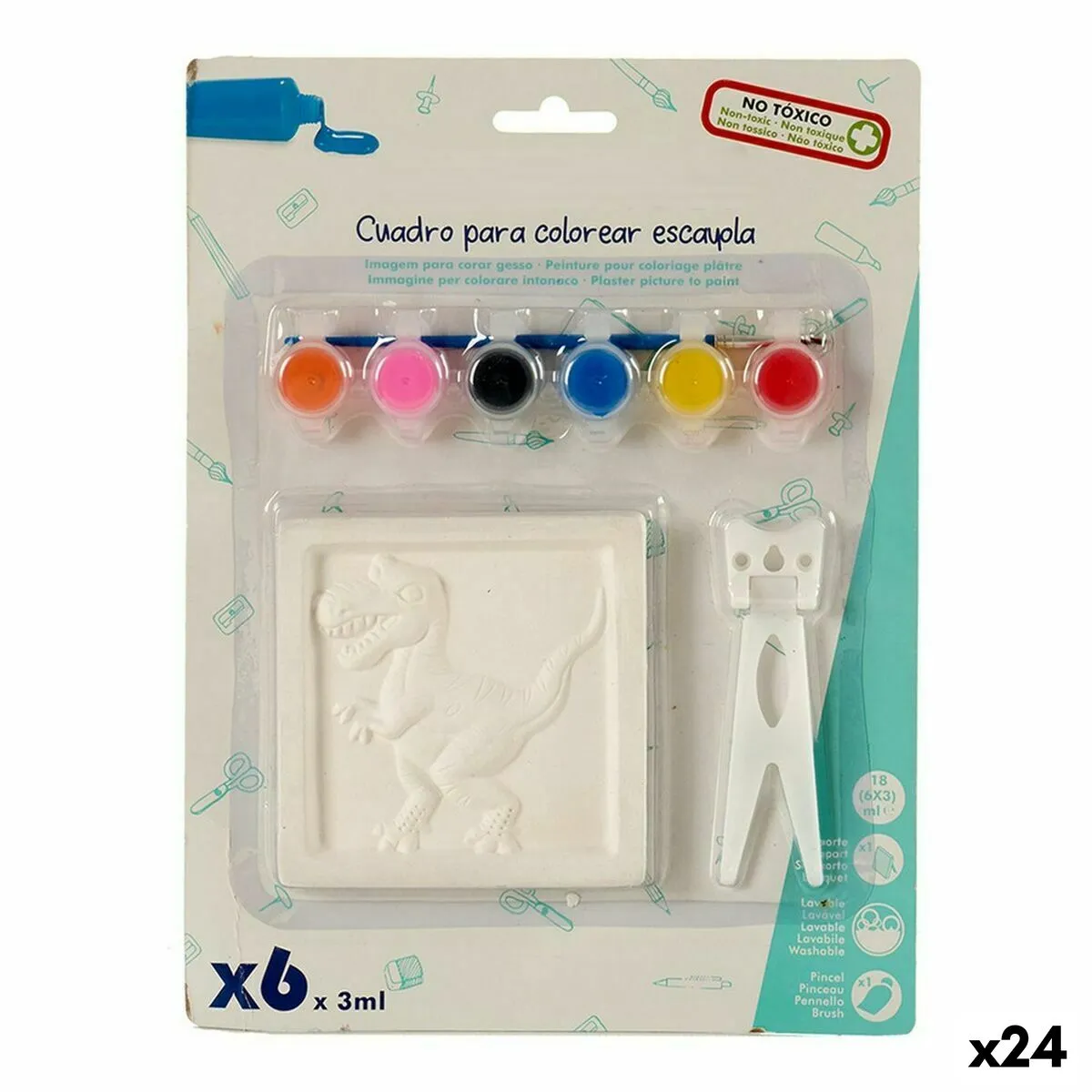 Gioco Dipingi e Colora Quadro (2 x 29 x 22 cm) (24 Unità)