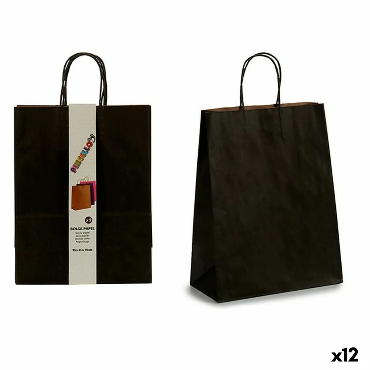 Set di Buste Carta 25,5 x 11,5 x 43 cm Nero (12 Unità)