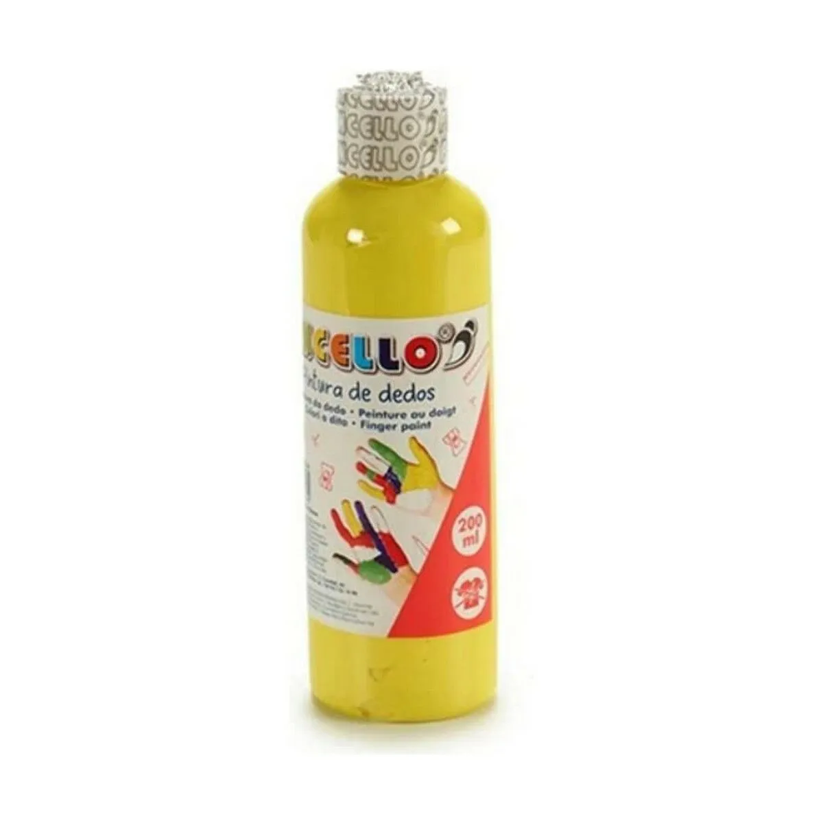 Pittura da usare con le Dita 200 ml Giallo 12 Unità