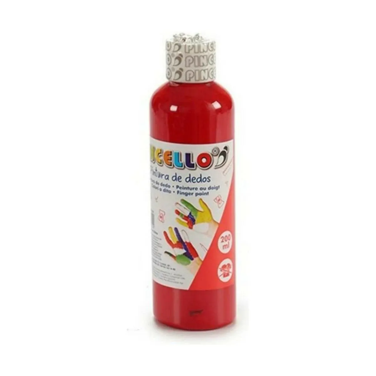 Pittura da usare con le Dita 200 ml Rosso 12 Unità