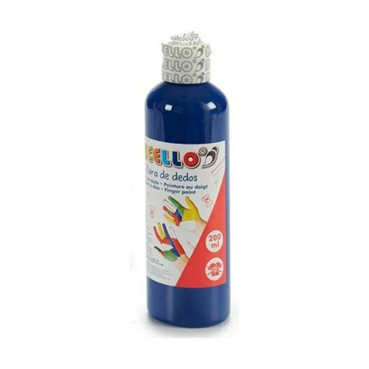 Pittura da usare con le Dita 200 ml Azzurro 12 Unità