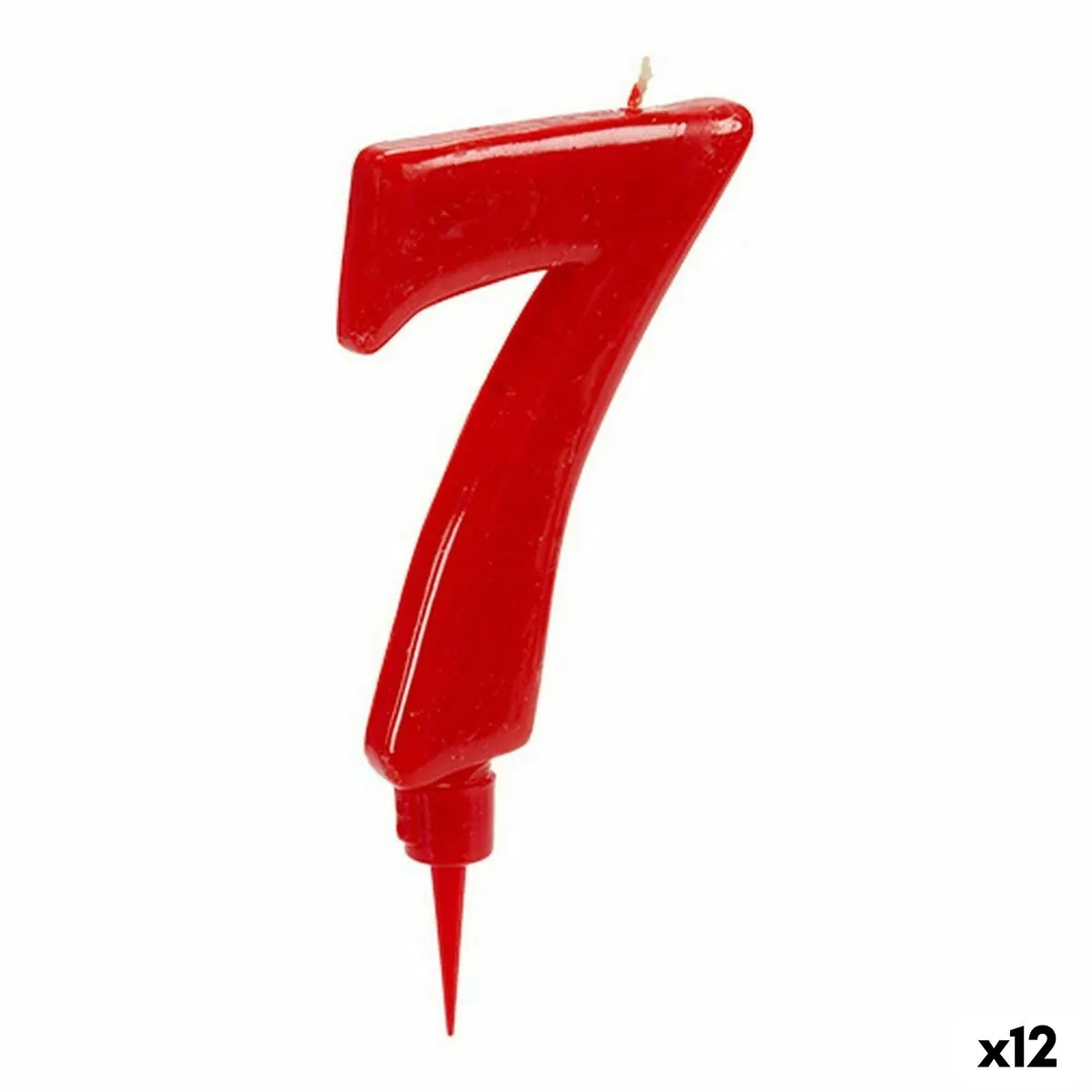 Candela Rosso Compleanno Numeri 7 (12 Unità)