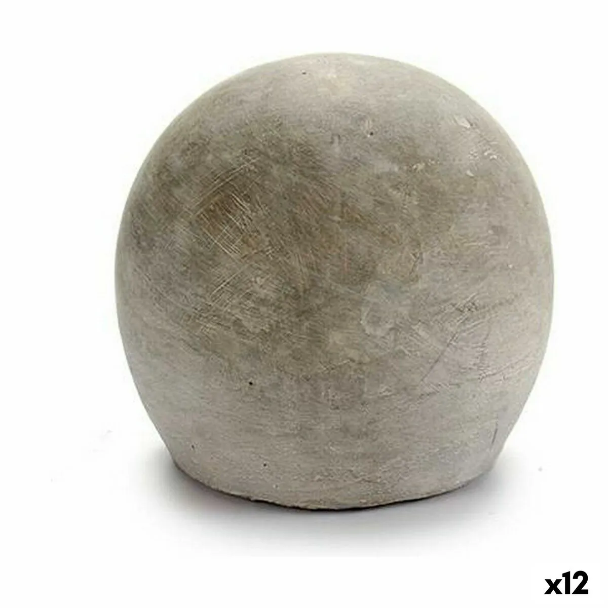 Statua Decorativa Grigio Cemento Sfera (13,5 x 12,5 x 13,5 cm) (12 Unità)