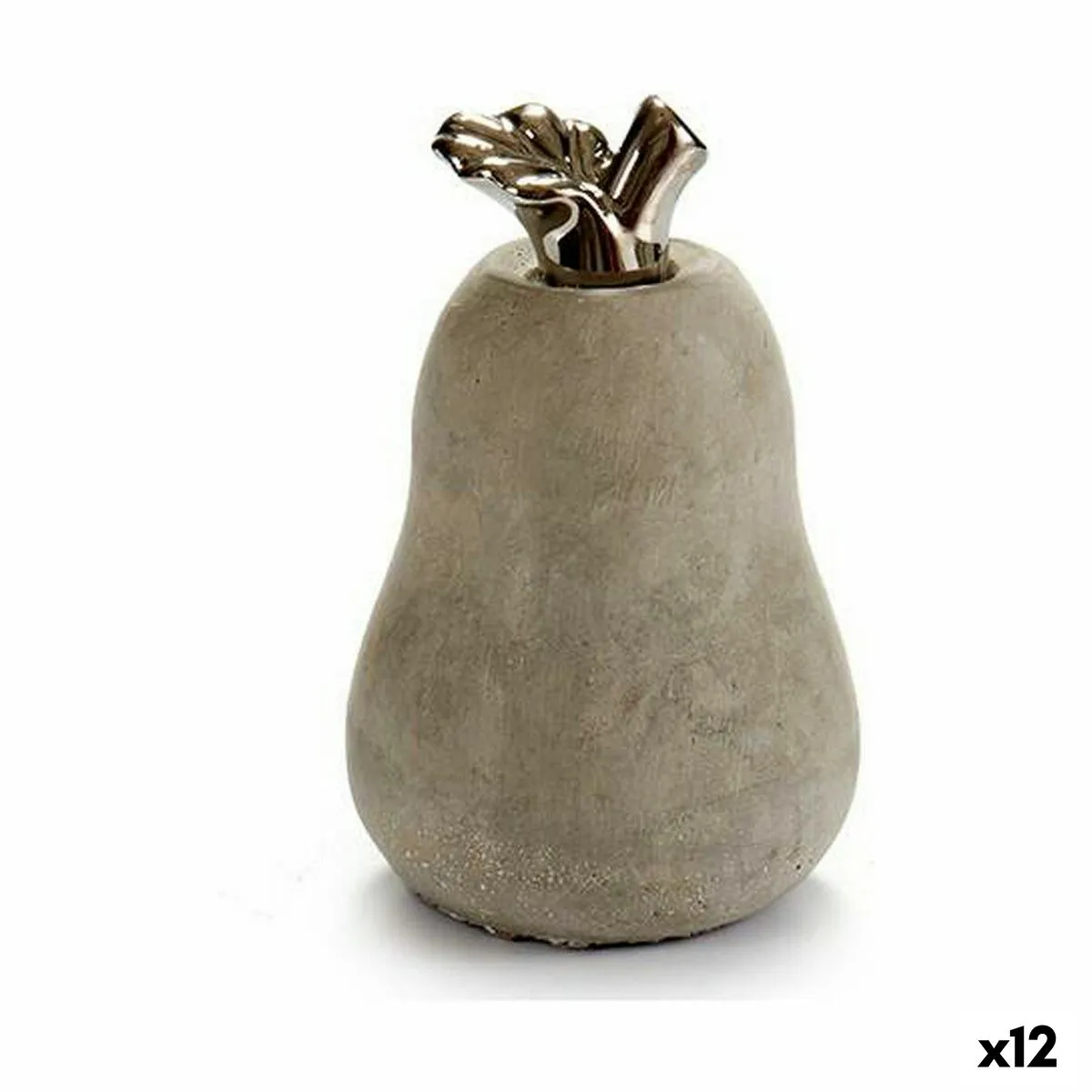 Statua Decorativa Grigio Cemento Pera (8 x 13 x 8 cm) (12 Unità)