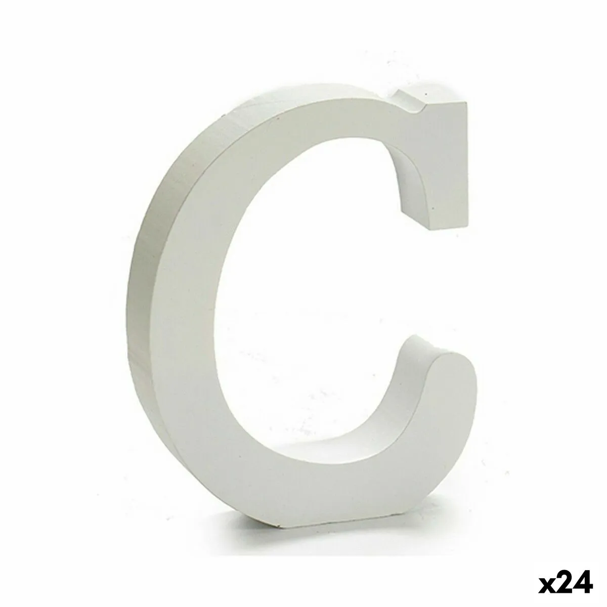 Lettera C Legno Bianco (2 x 16 x 14,5 cm) (24 Unità)