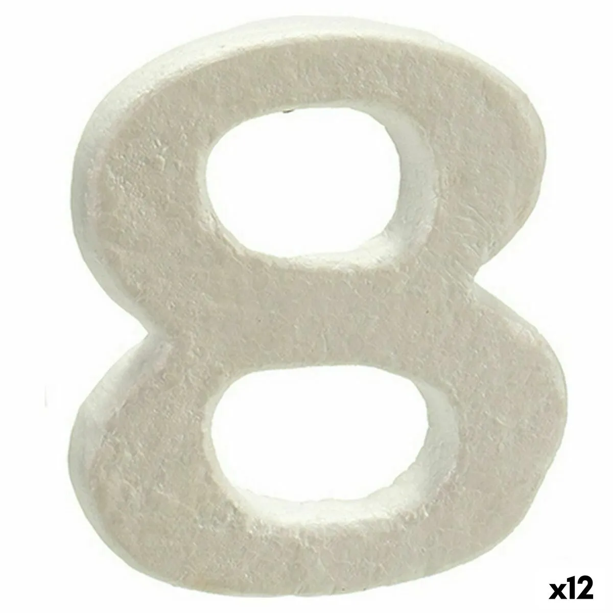 Decorazione polistirene Numeri 8 (2 x 15 x 10 cm) (12 Unità)