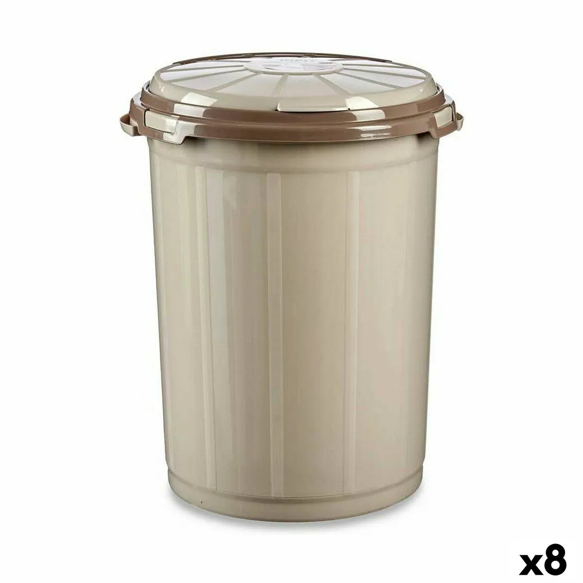 Secchio per la Spazzatura Beige Plastica 50 L (46 x 51 x 48 cm) (8 Unità)