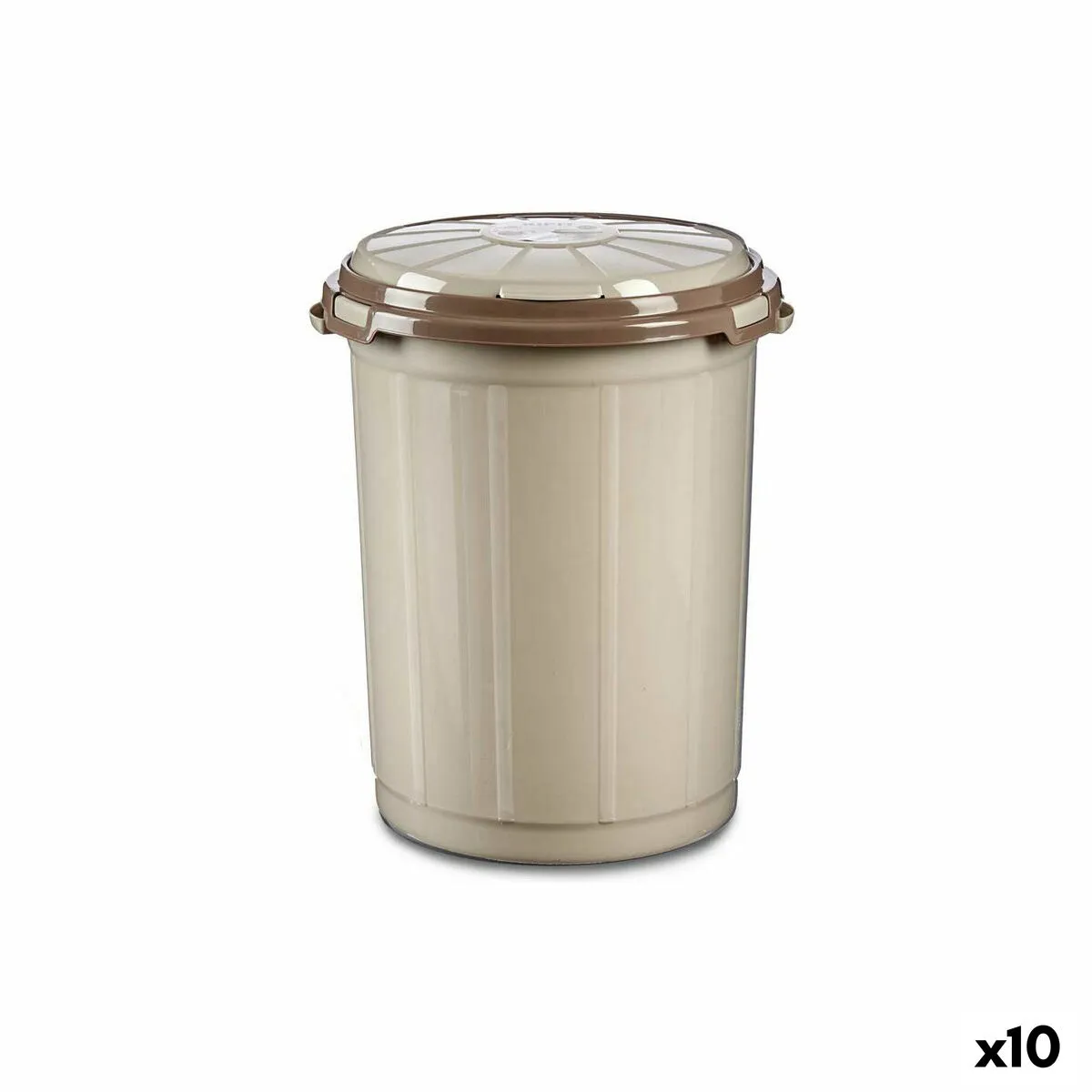 Secchio per la Spazzatura Beige Plastica 35 L (41 x 44 x 43 cm) (10 Unità)