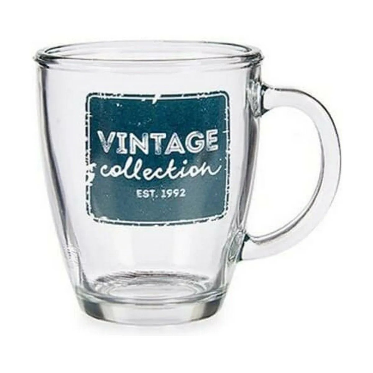 Tazza Mug Vintage Trasparente Vetro 6 Unità (320 ml)