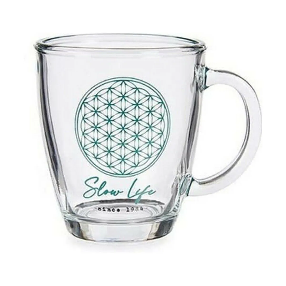 Tazza Mug Slow Life Trasparente Vetro 6 Unità (320 ml)