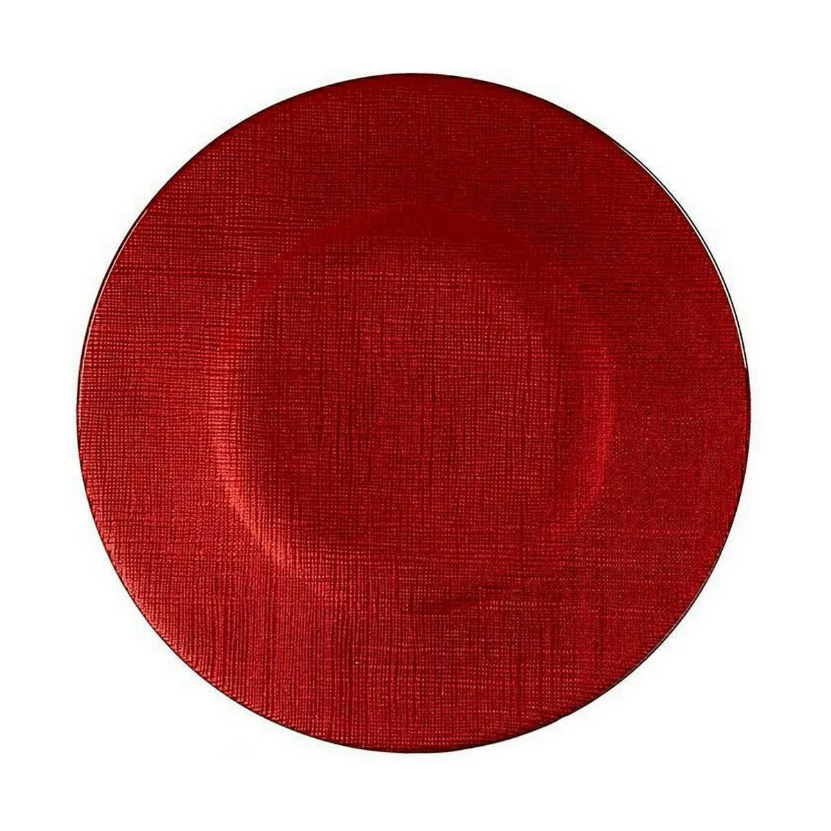 Piatto da pranzo Rosso Vetro 21 x 2 x 21 cm (6 Unità)