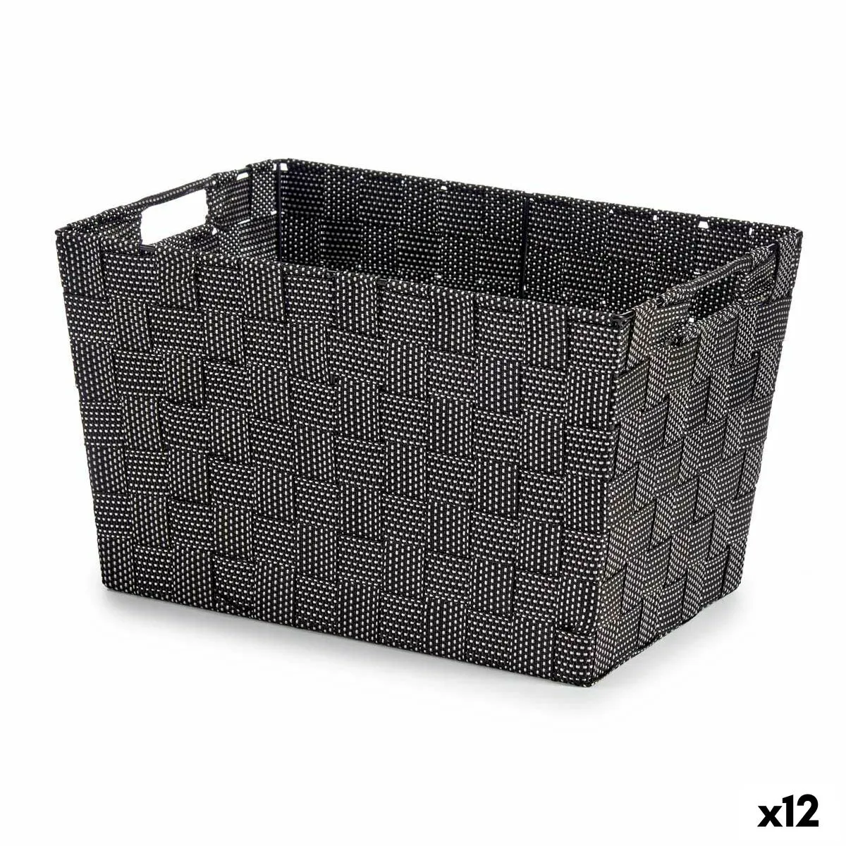 Cestino Nero Stoffa 10 L (25 x 20 x 35 cm) (12 Unità)