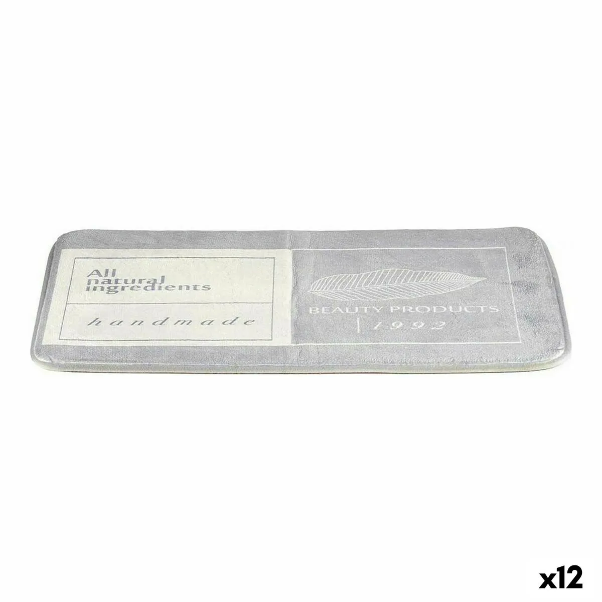 Tappeto da bagno Beauty Products Grigio Bianco (40 x 1,5 x 60 cm) (12 Unità)