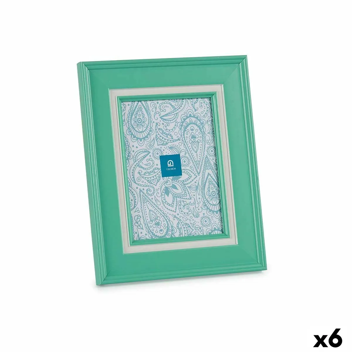 Cornice Portafoto Cristallo Verde Plastica (6 Unità) (2 x 26 x 21 cm)