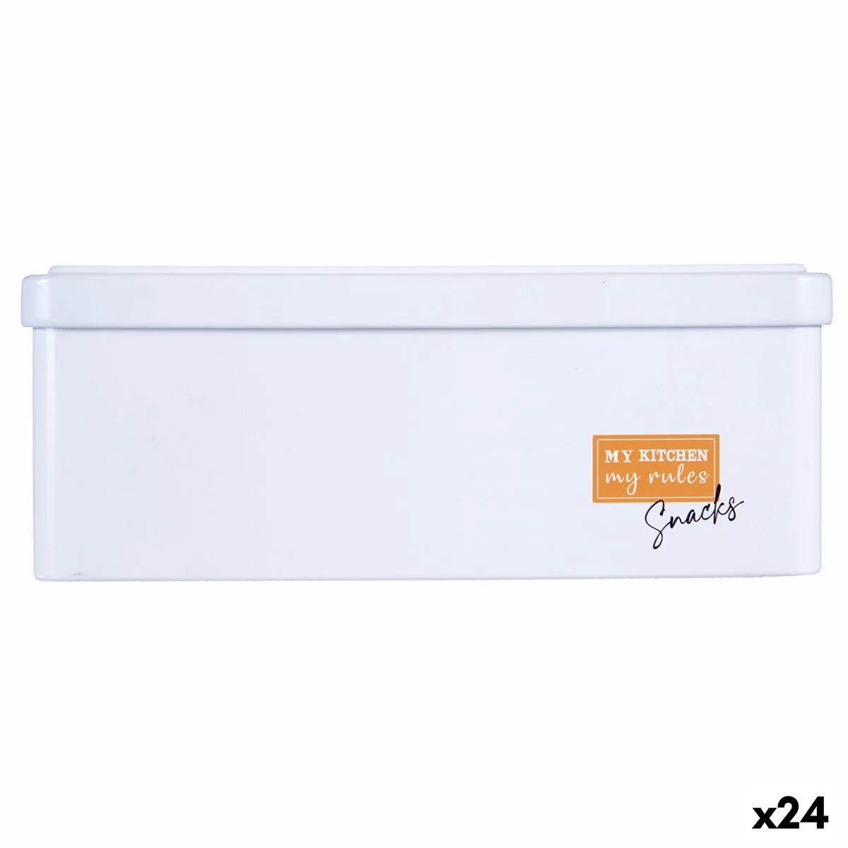 Barattolo Snacks Bianco Latta (11 x 7,1 x 18 cm) (24 Unità)