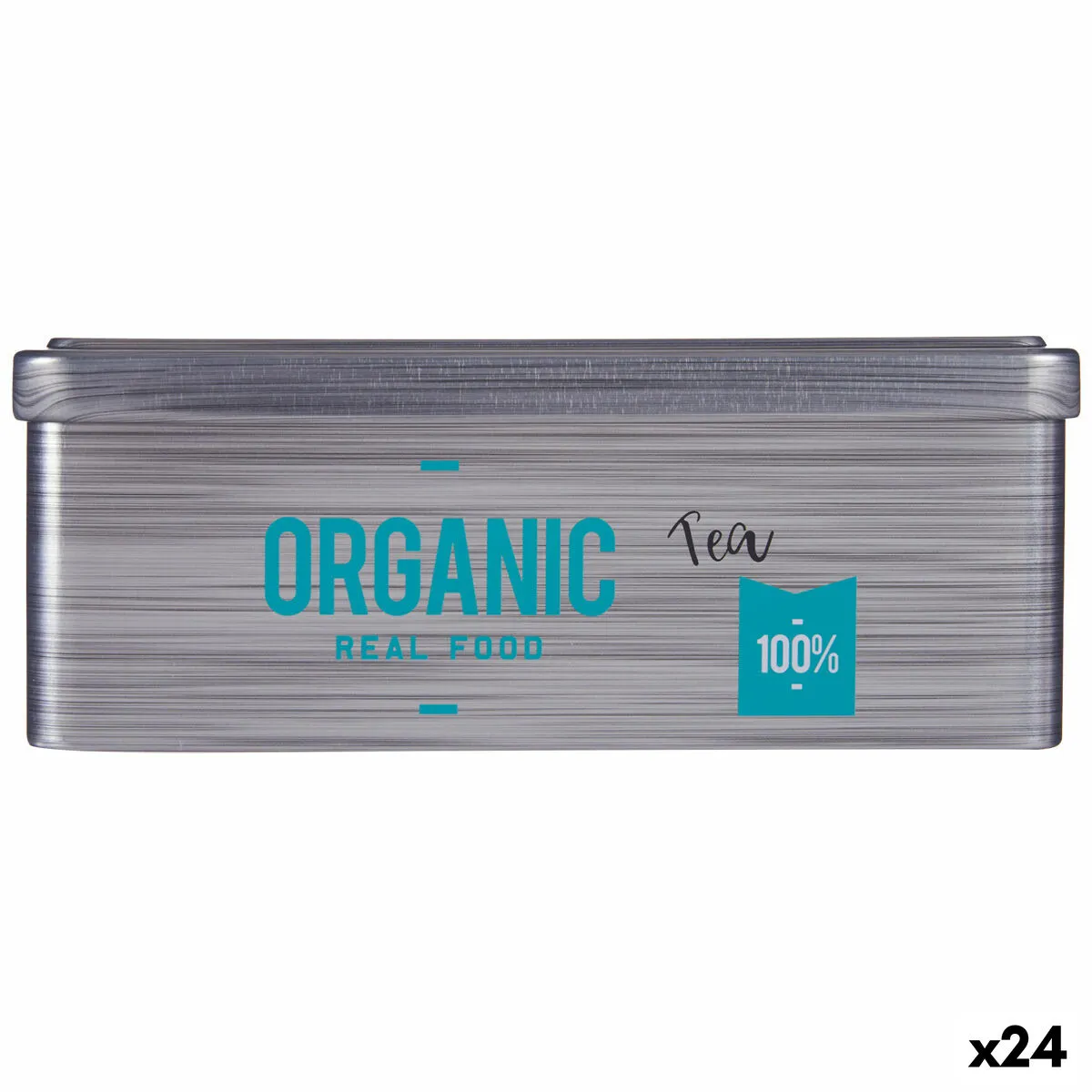 Scatola per Infusioni Organic Tea Grigio Latta (11 x 7,1 x 18 cm) (24 Unità)