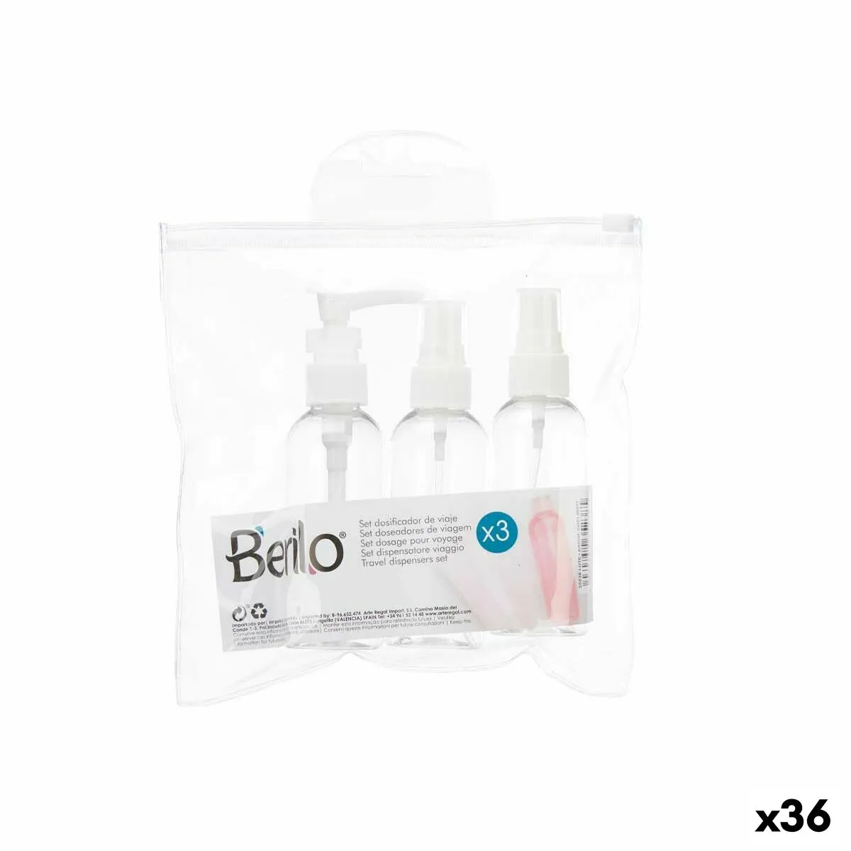 Set da Viaggio Trasparente Bianco Plastica (36  Unità)