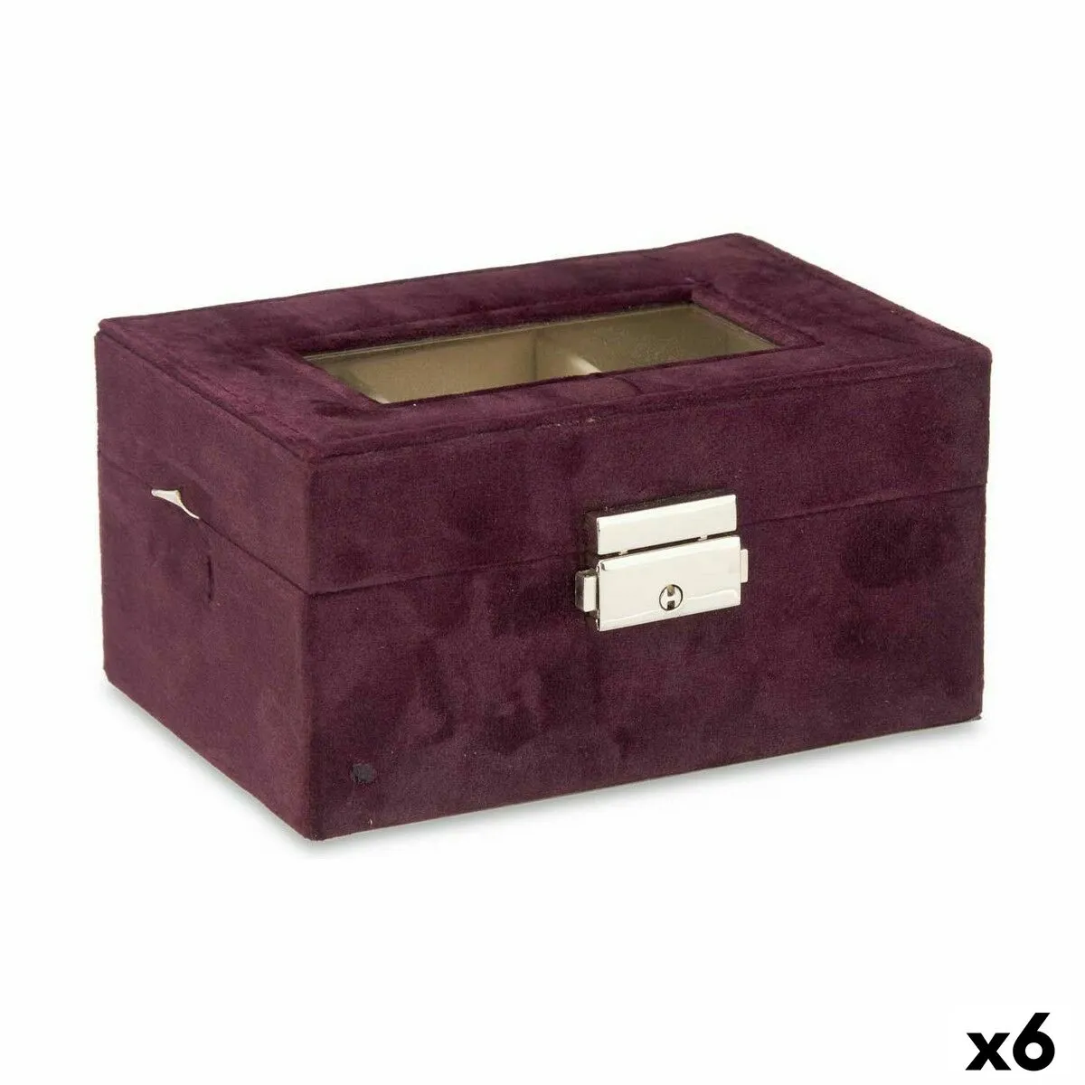 Custodia per orologi Metallo Bordeaux (16 x 8,5 x 11 cm) (6 Unità)