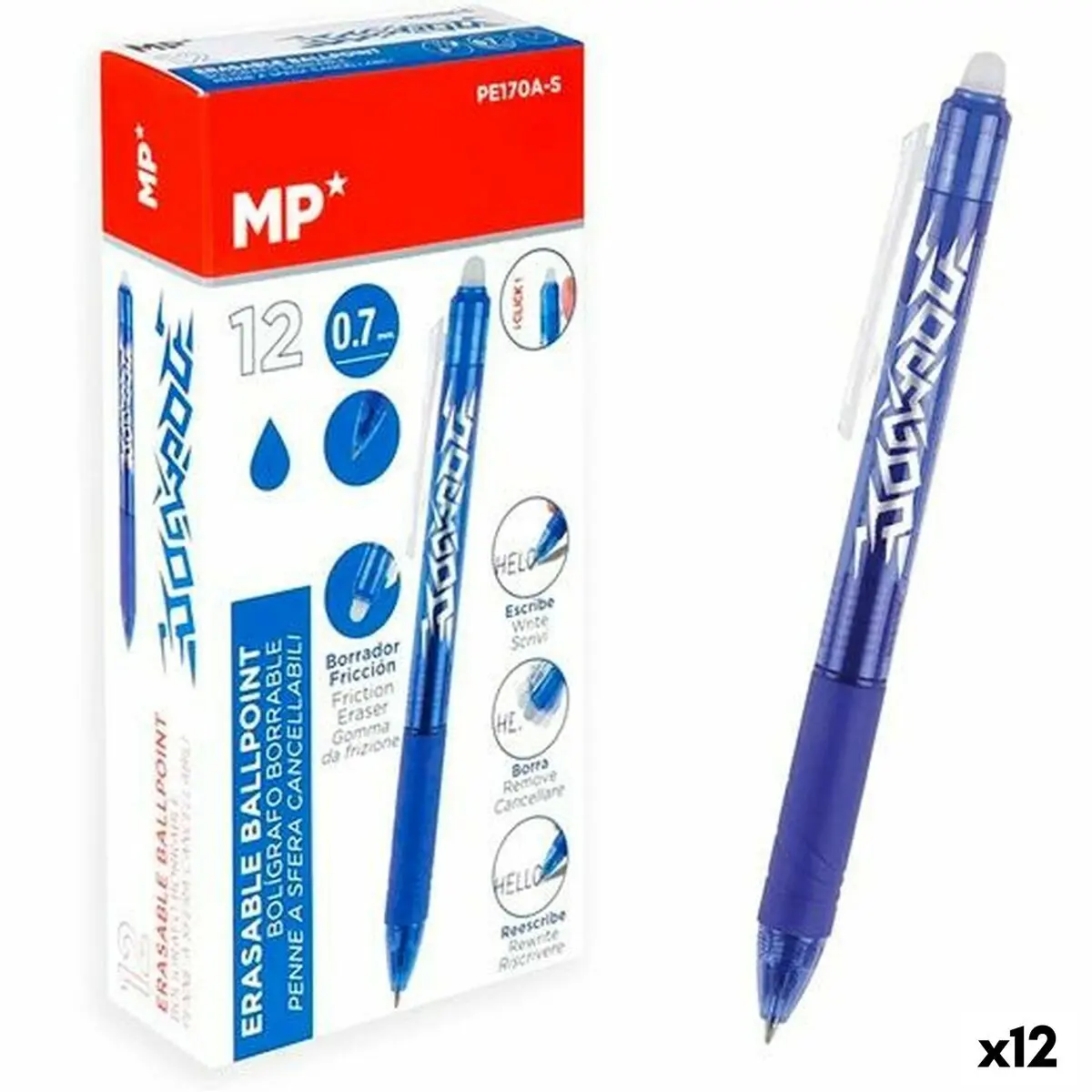 Penna MP Inchiostro cancellabile 0,7 mm 12 Unità