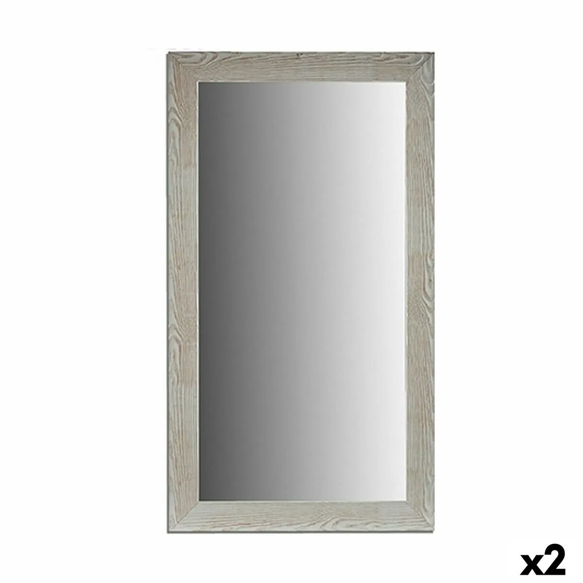 Specchio da parete Legno Bianco Vetro (75 x 136 x 1,5 cm) (2 Unità)