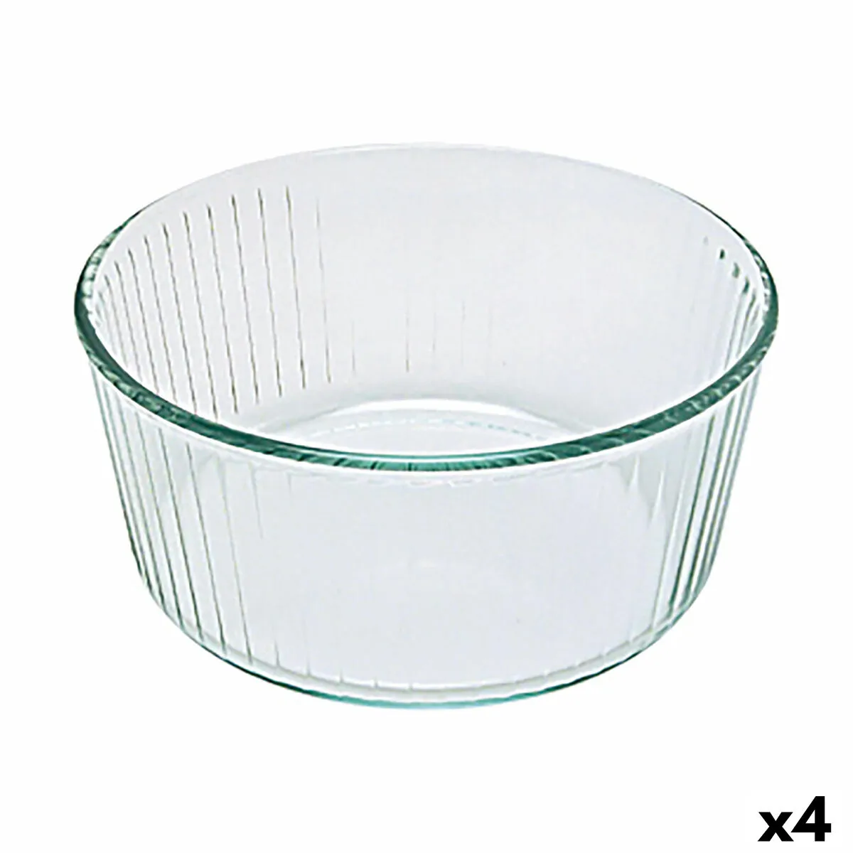 Stampo da Forno Pyrex Classic Soufflé 21 x 21 x 10 cm Trasparente Vetro (4 Unità)