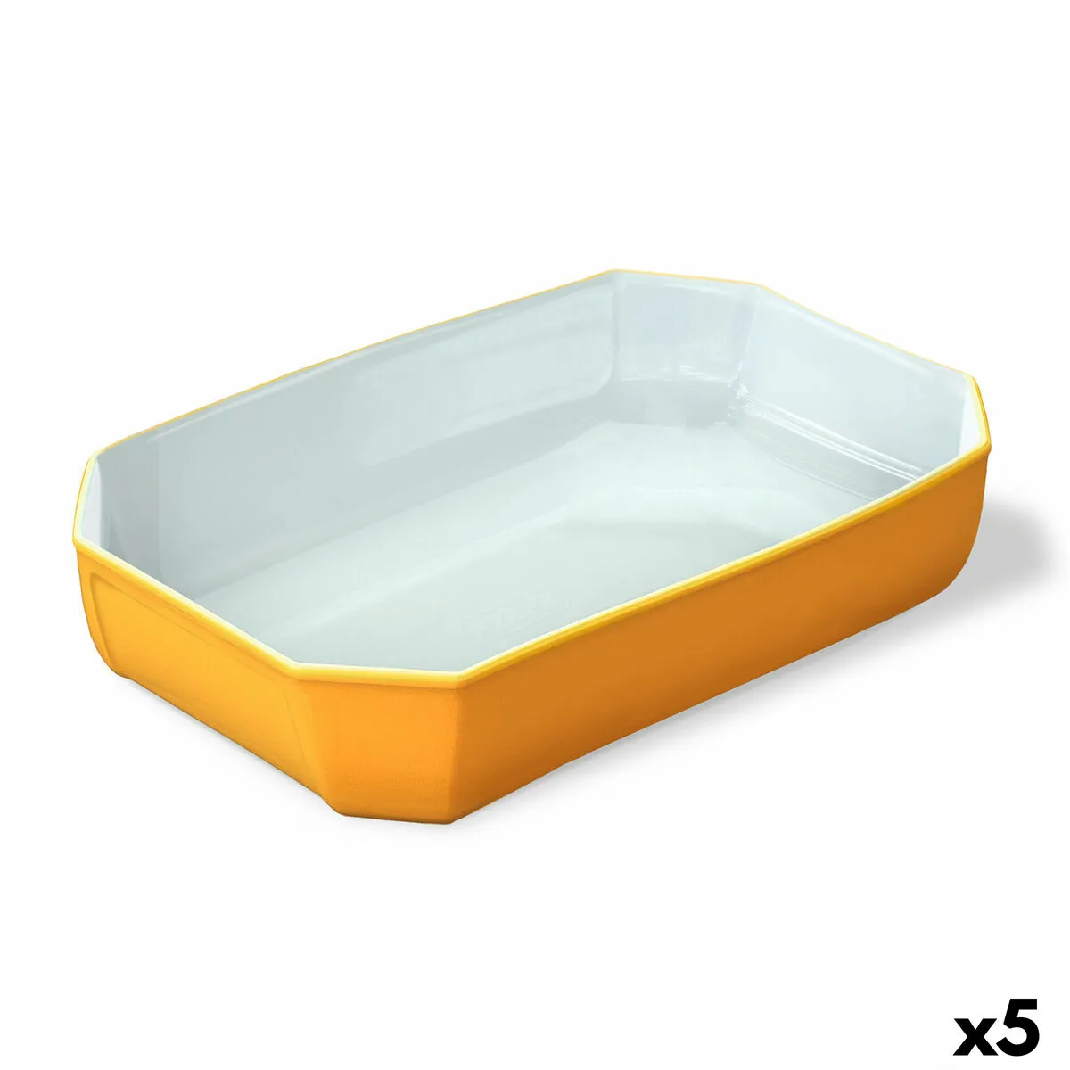 Teglia da Cucina Pyrex Color's Rettangolare Giallo Vetro 33 x 22 cm (5 Unità)