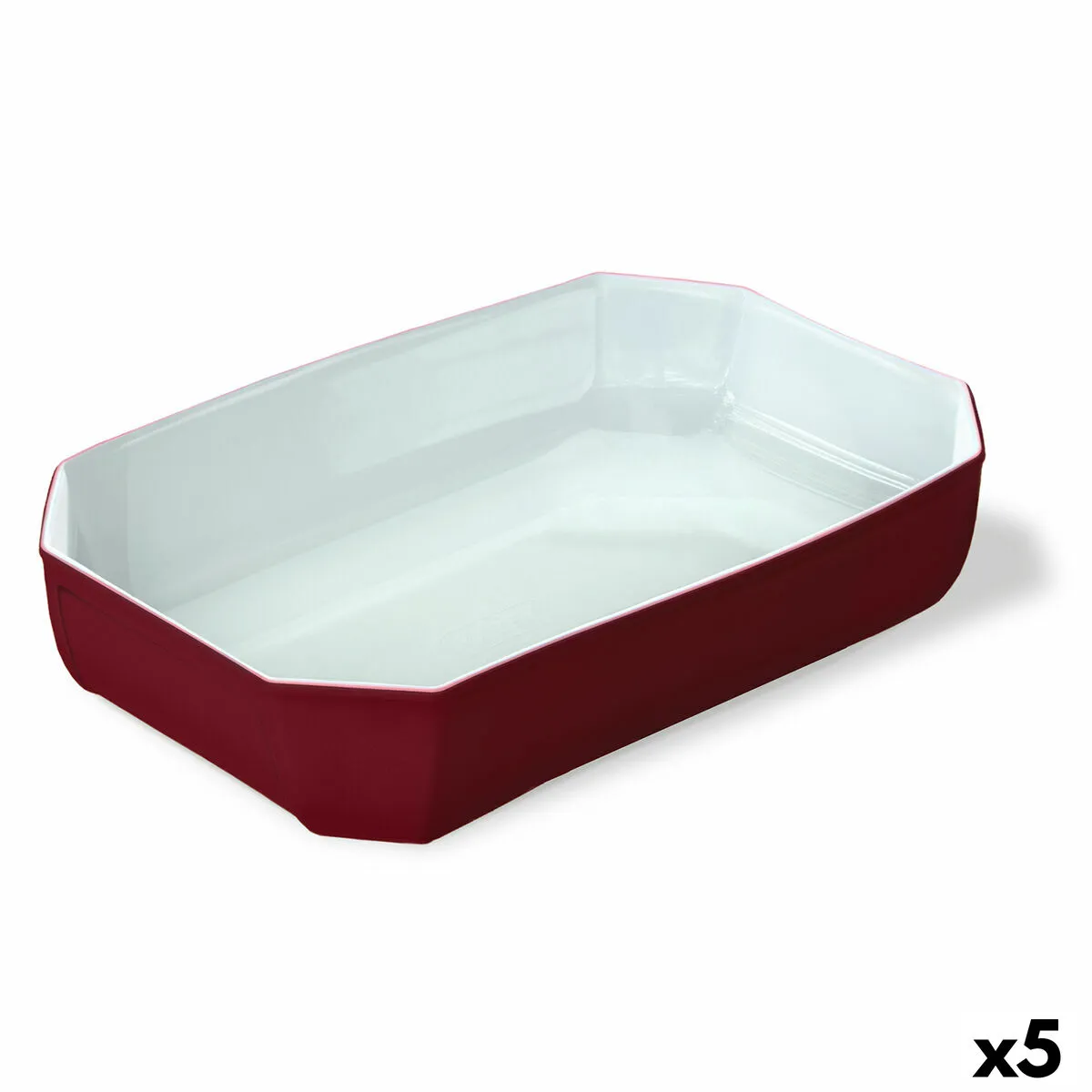 Teglia da Cucina Pyrex Color's Rettangolare Rosso Vetro 33 x 22 cm (5 Unità)