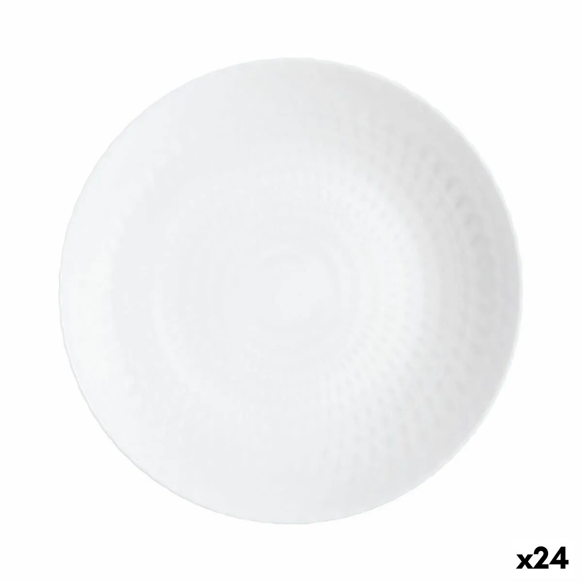 Piatto Fondo Luminarc Pampille Bianco Vetro (20 cm) (24 Unità)