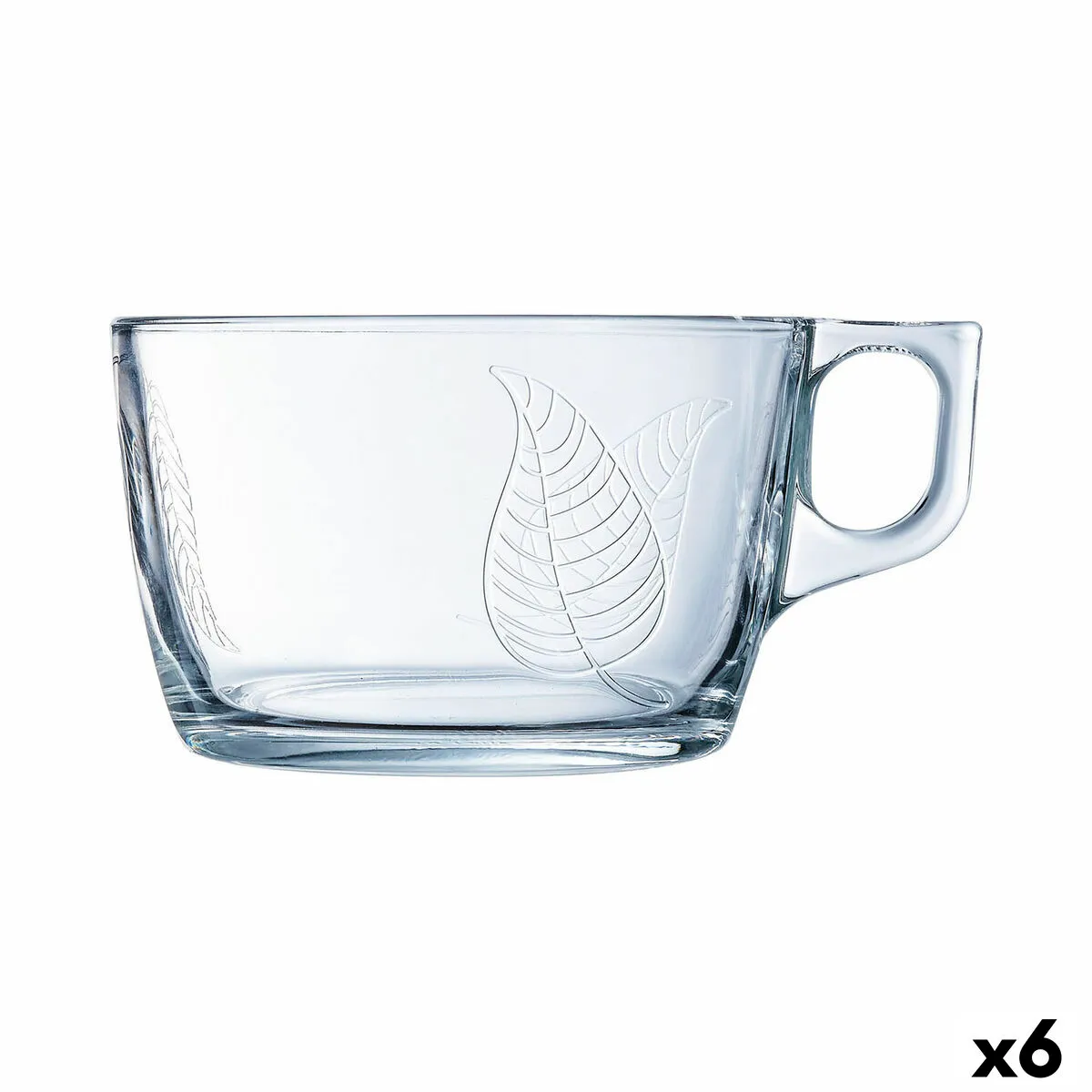 Tazza Luminarc Grande Fogli Trasparente Vetro (500 ml) (6 Unità)