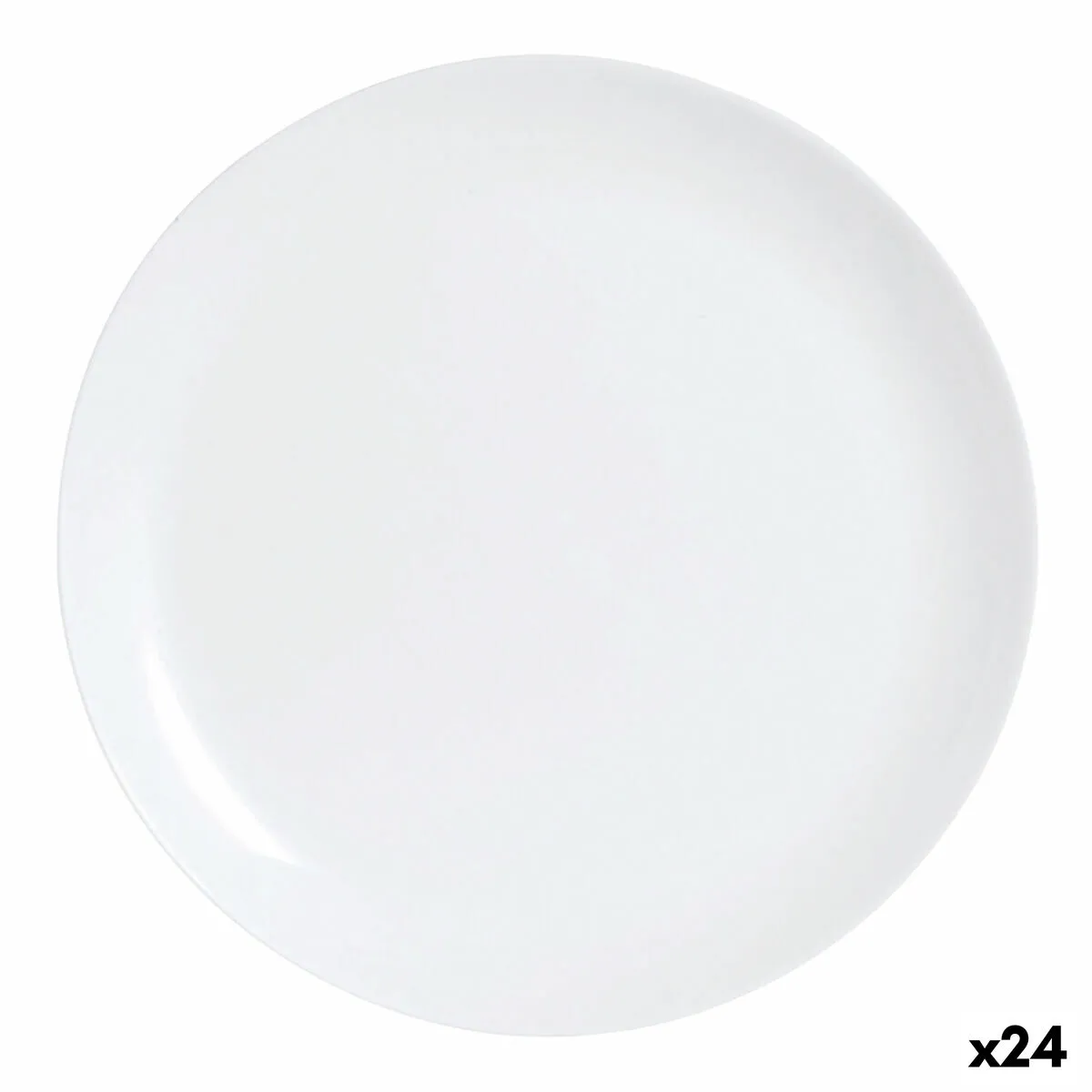 Piatto da pranzo Luminarc Diwali Bianco Vetro 25 cm (24 Unità)