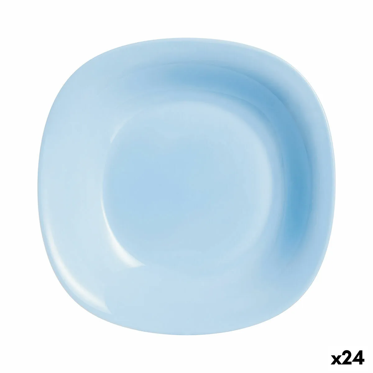 Piatto Fondo Luminarc Carine Azzurro Vetro (Ø 21 cm) (24 Unità)