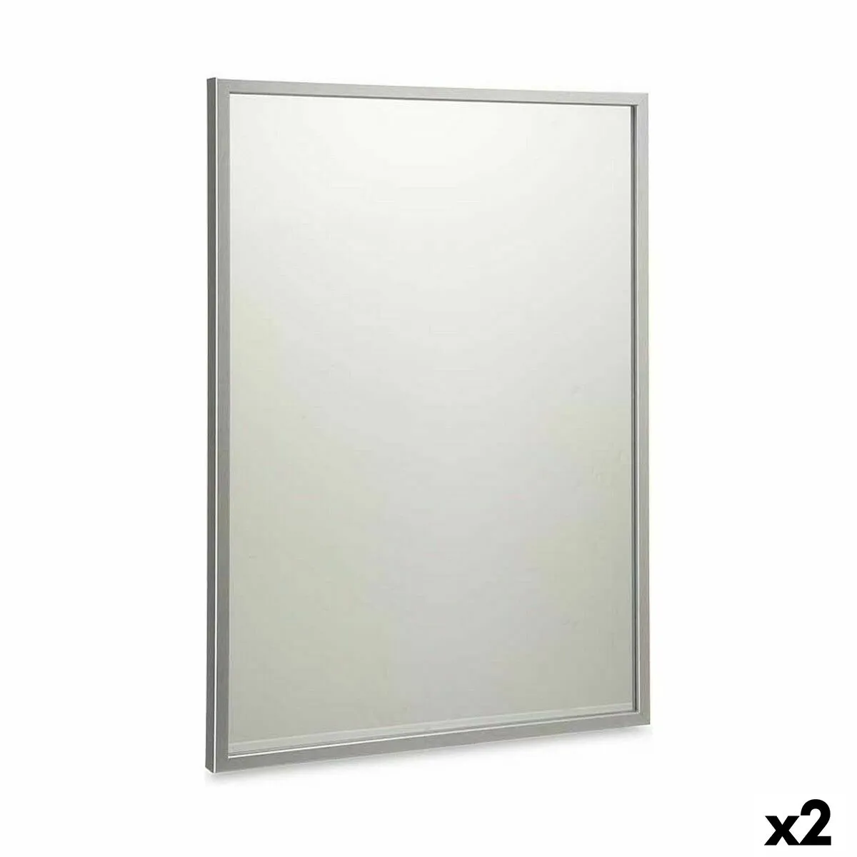 Specchio da parete 50 x 70 cm Argentato Legno MDF (2 Unità)