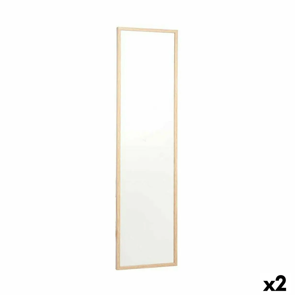 Specchio da parete 30 x 120 cm Marrone Legno MDF (2 Unità)