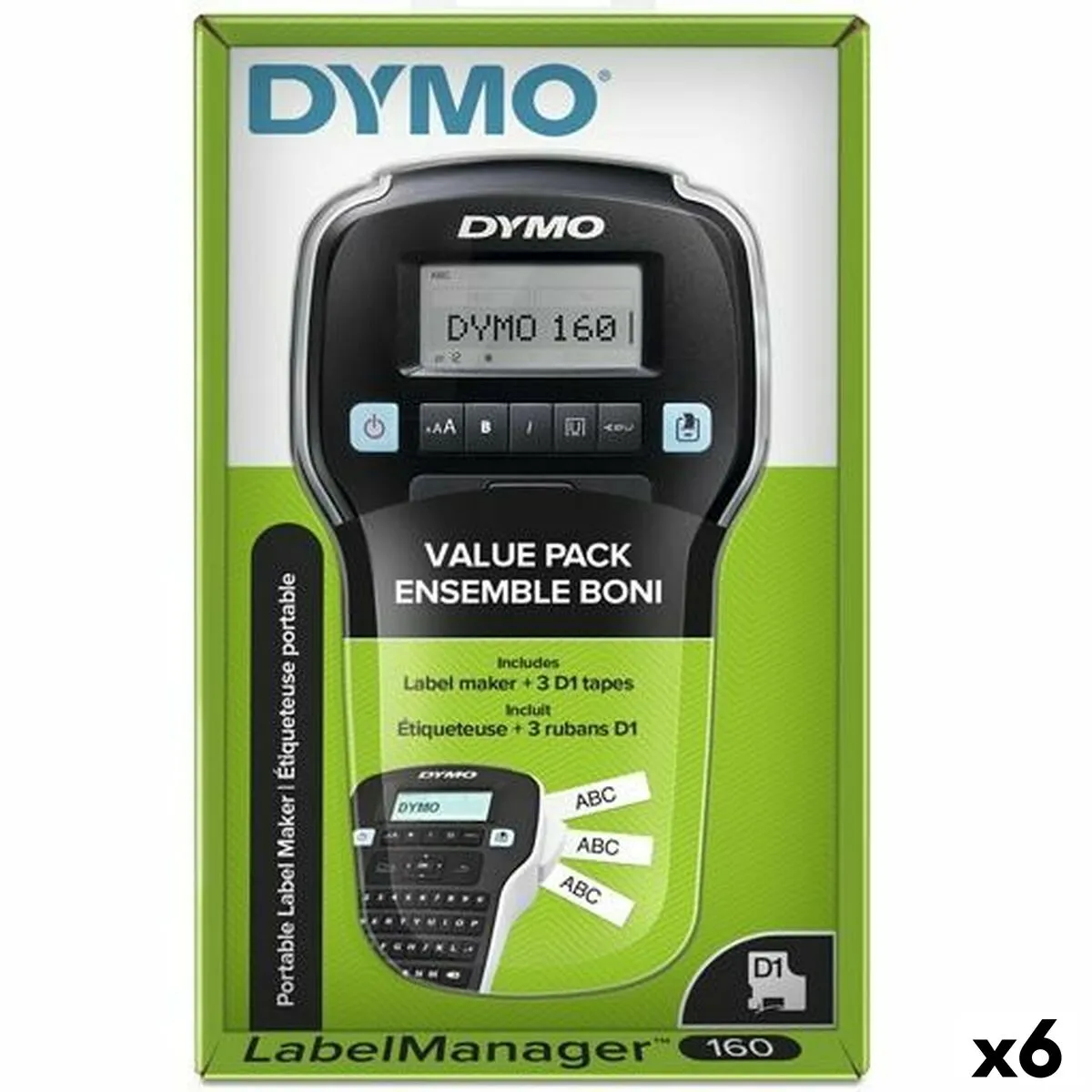 Etichettatrice Elettrica Dymo LM160 Nero 1,2 mm 6 Unità