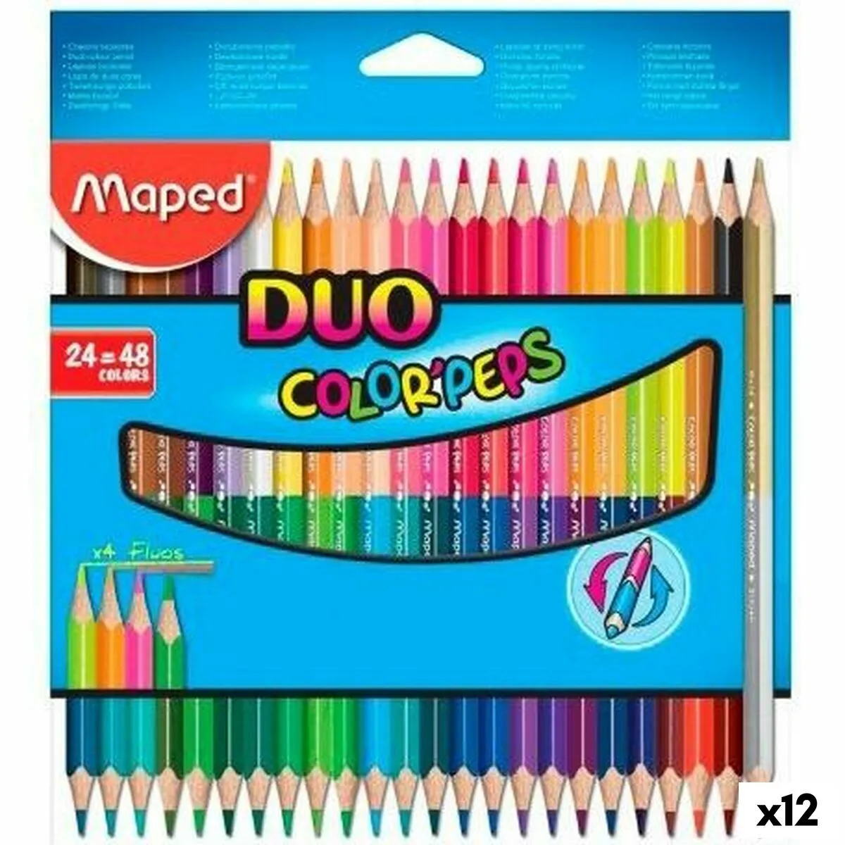 Matite colorate Maped Duo Color' Peps	 Multicolore 24 Pezzi Doppia punta (12 Unità)