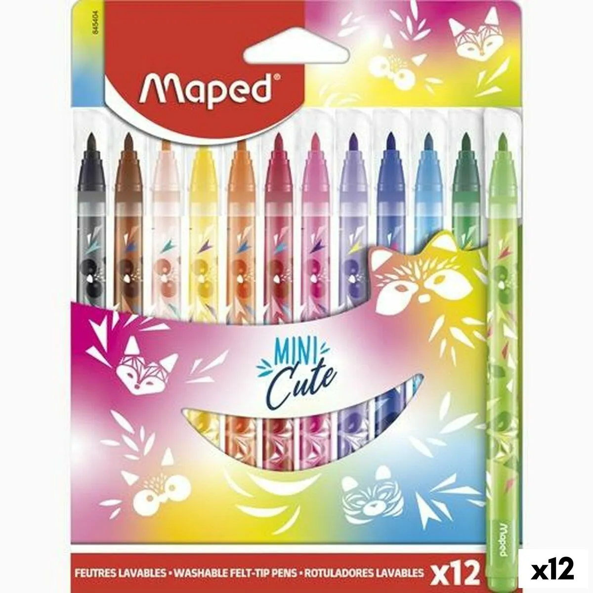 Set di Pennarelli Maped Mini Cute Multicolore 12 Pezzi (12 Unità)