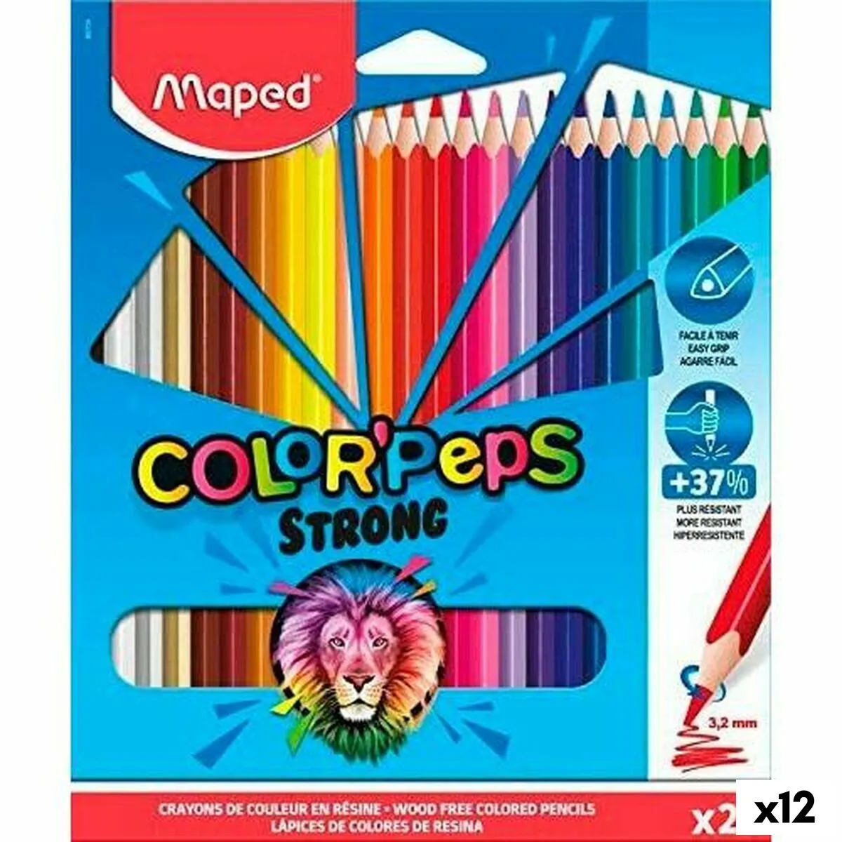 Matite colorate Maped Color' Peps Strong Multicolore 24 Pezzi (12 Unità)