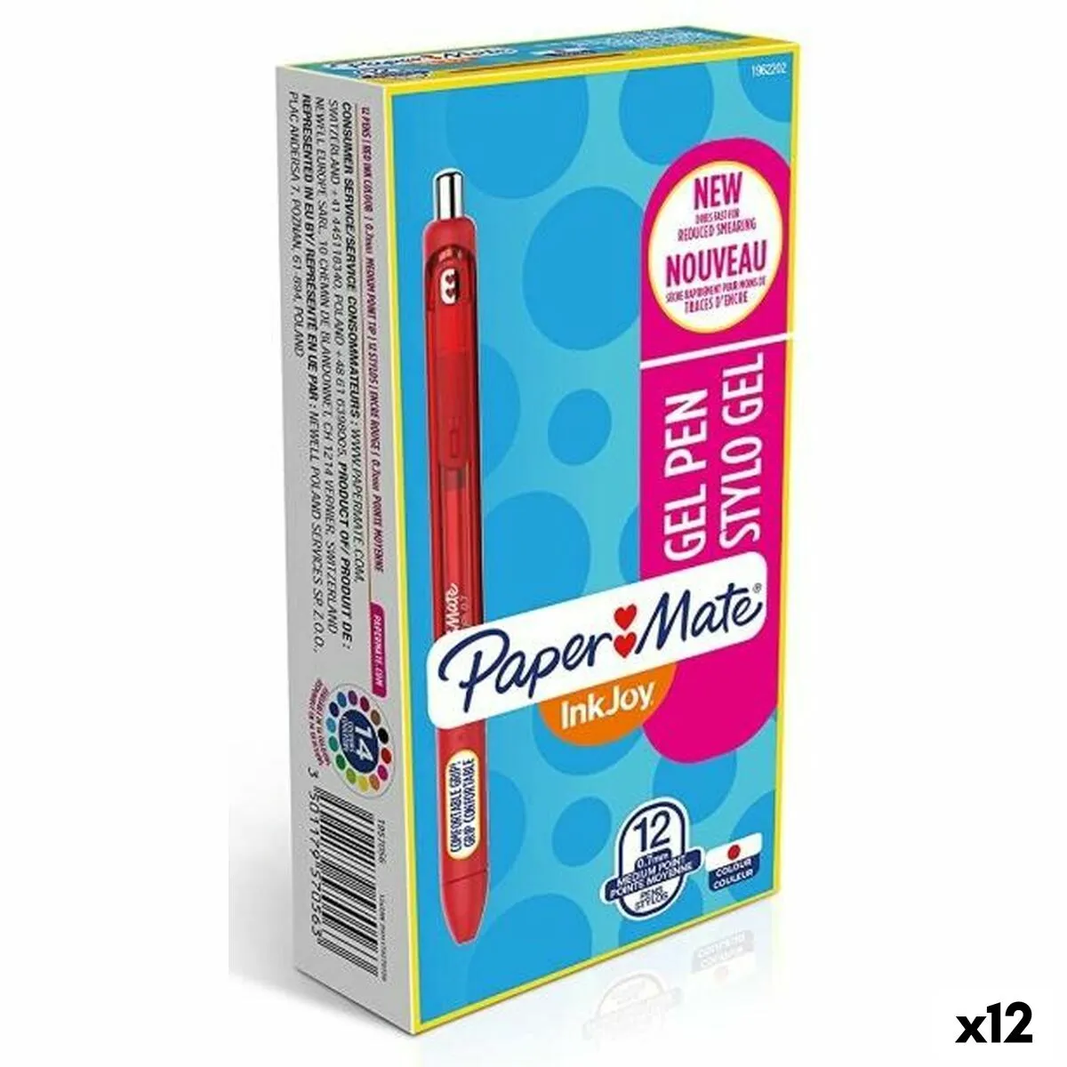 Penna gel Paper Mate Inkjoy 12 Pezzi Rosso (12 Unità)