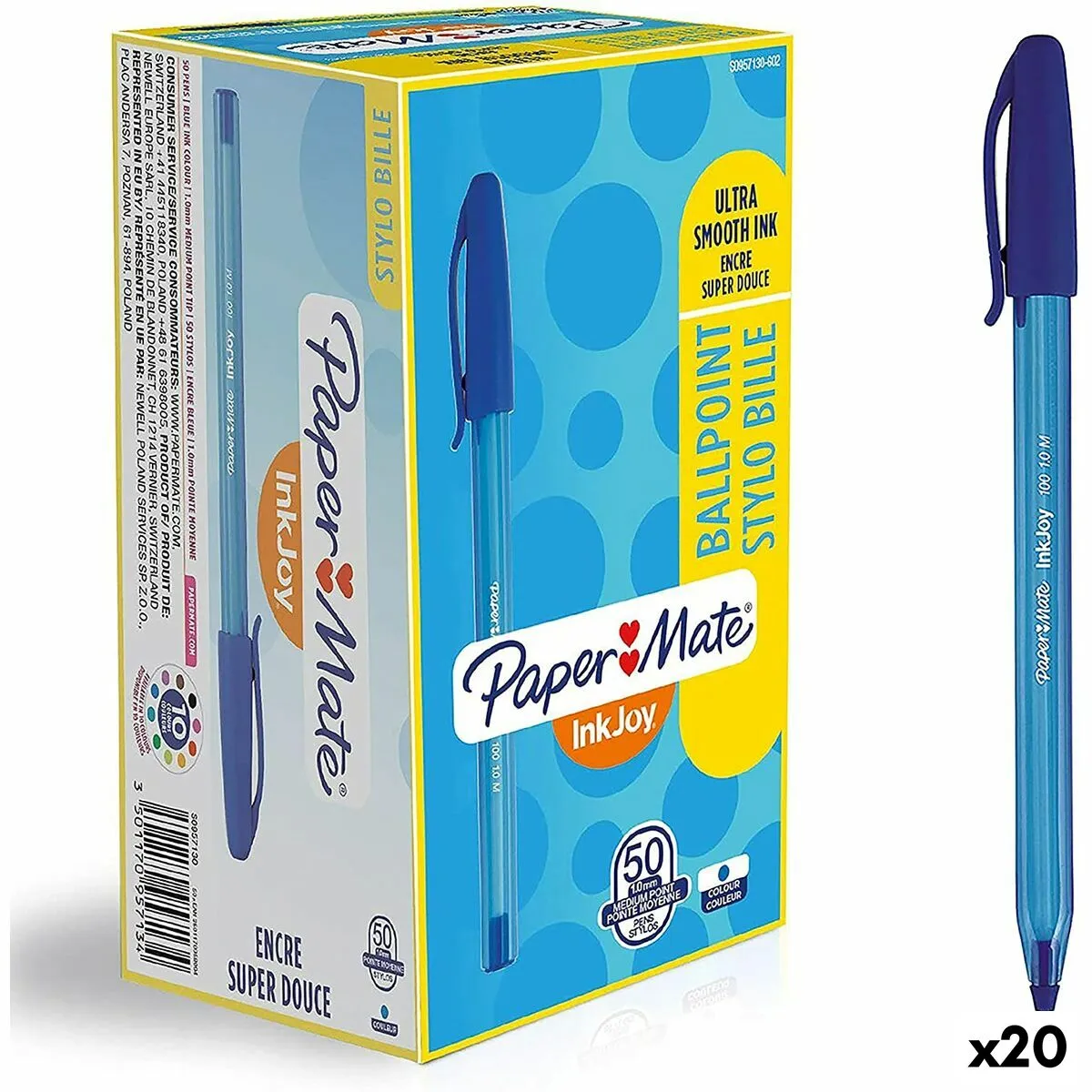 Penna Paper Mate Inkjoy 50 Pezzi Azzurro 1 mm (20 Unità)