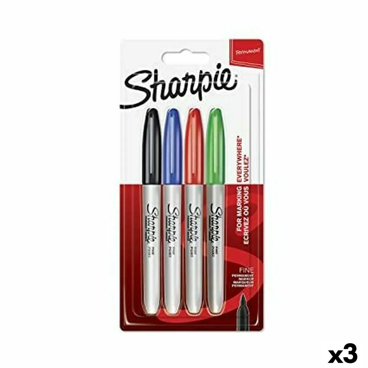 Set di Pennarelli Sharpie Multicolore 4 Pezzi (3 Unità)